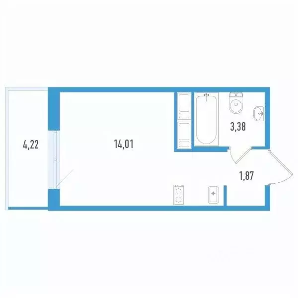 Студия Санкт-Петербург Аэросити Лайф жилой комплекс (20.53 м) - Фото 1