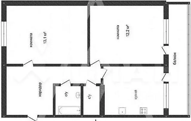 2-к кв. Тульская область, Тула Староникитская ул., 105 (52.0 м) - Фото 2
