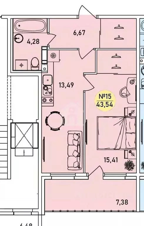 1-к кв. Ярославская область, Ярославль 2-й мкр,  (43.54 м) - Фото 0