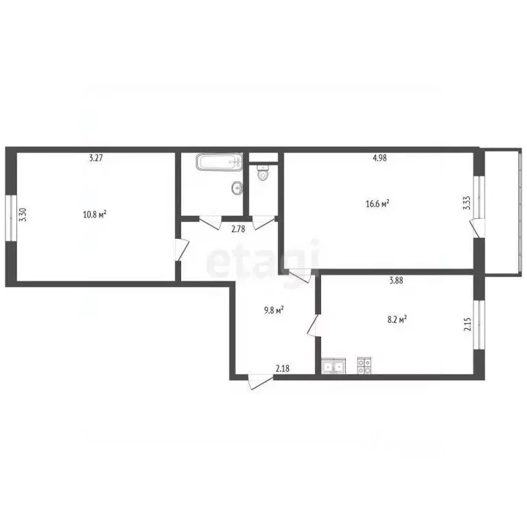 2-к кв. Ленинградская область, Тосненский район, Красный Бор пгт ул. ... - Фото 2