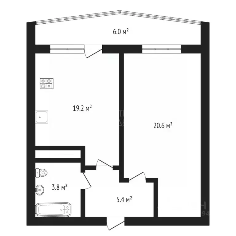 1-к кв. Тюменская область, Тюмень ул. Дмитрия Менделеева, 7 (48.9 м) - Фото 2