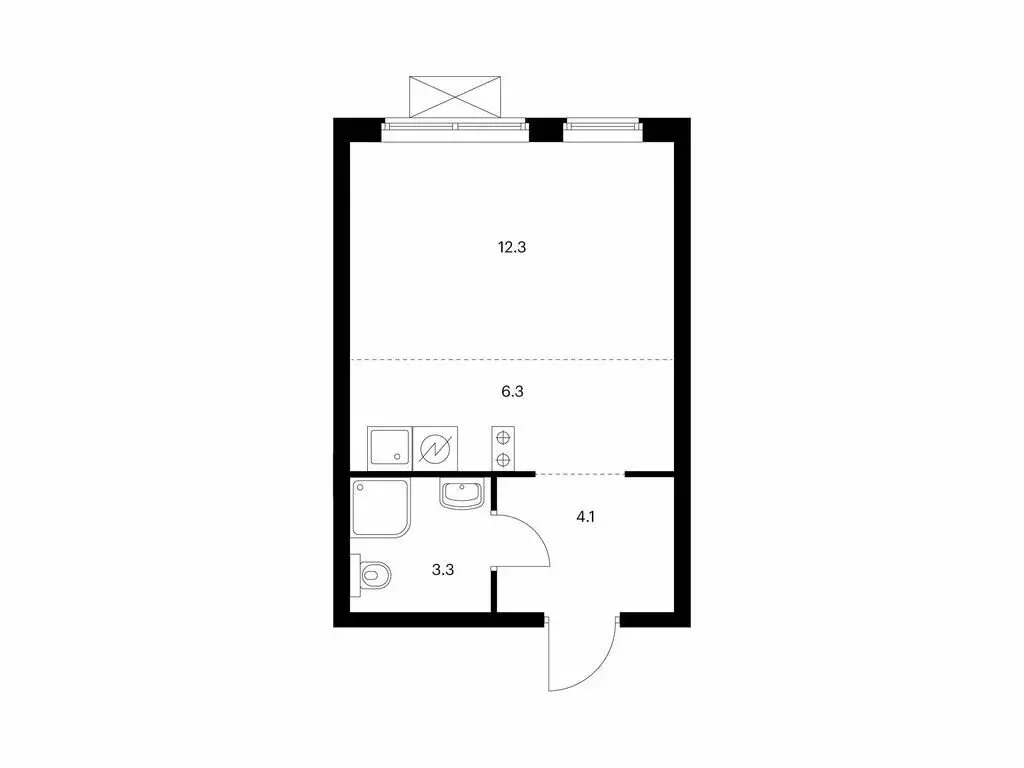 Квартира-студия: Владивосток, улица Борисенко, 48к2 (26 м) - Фото 1