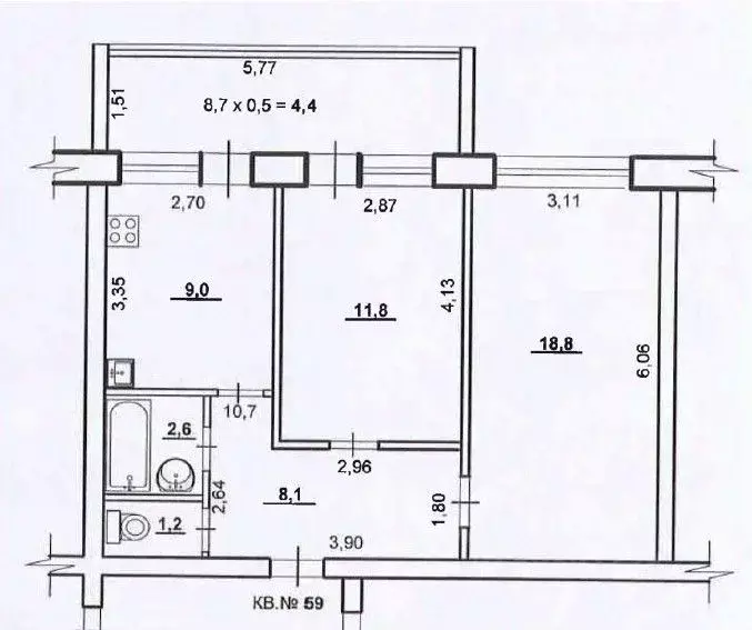 2-к кв. Ханты-Мансийский АО, Югорск ул. Свердлова, 10 (51.5 м) - Фото 1