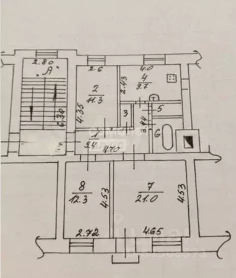 3-к кв. Калужская область, Калуга ул. Луначарского, 53 (71.5 м) - Фото 2