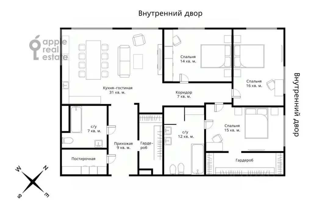 3-к кв. Москва Котельническая наб., 31 (128.0 м) - Фото 2