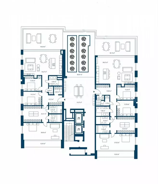 8-к. квартира, 514 м, 9/9 эт. - Фото 0