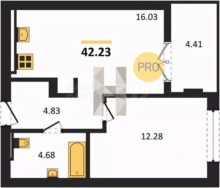 2-к кв. Калининградская область, Гурьевск Включи жилой комплекс (58.19 ... - Фото 1