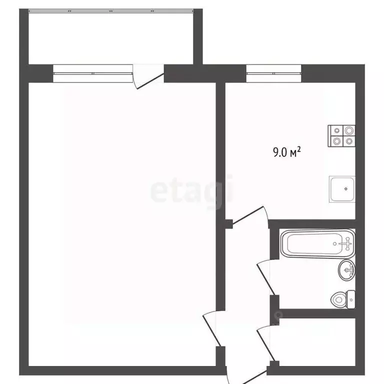 1-к кв. Тамбовская область, Тамбов ул. Рылеева, 104 (38.1 м) - Фото 1