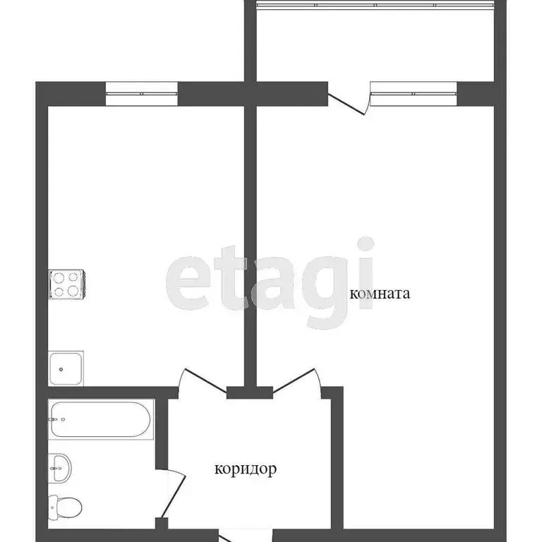 1-комнатная квартира: Тобольск, 9-й микрорайон, 20 (29.2 м) - Фото 1