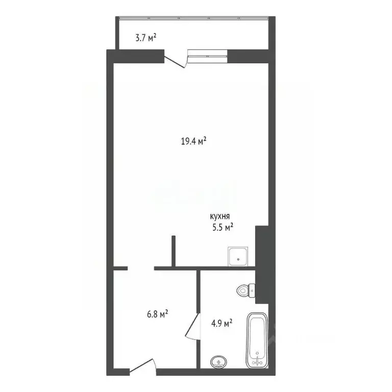 Студия Красноярский край, Красноярск Аральская ул., 51 (36.6 м) - Фото 2