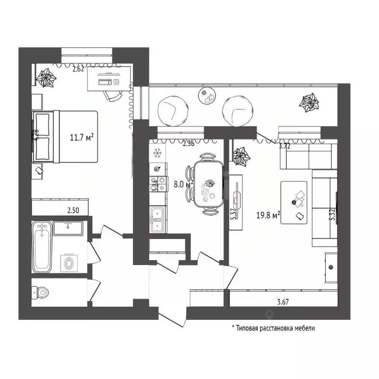 2-к кв. Московская область, Красногорск ул. Ленина, 47к3 (53.5 м) - Фото 1