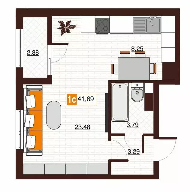 1-комнатная квартира: Оренбург, улица Юных Ленинцев, 19 (41.94 м) - Фото 2