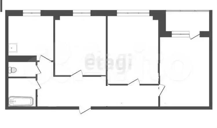 3-к. квартира, 58 м, 3/9 эт. - Фото 0