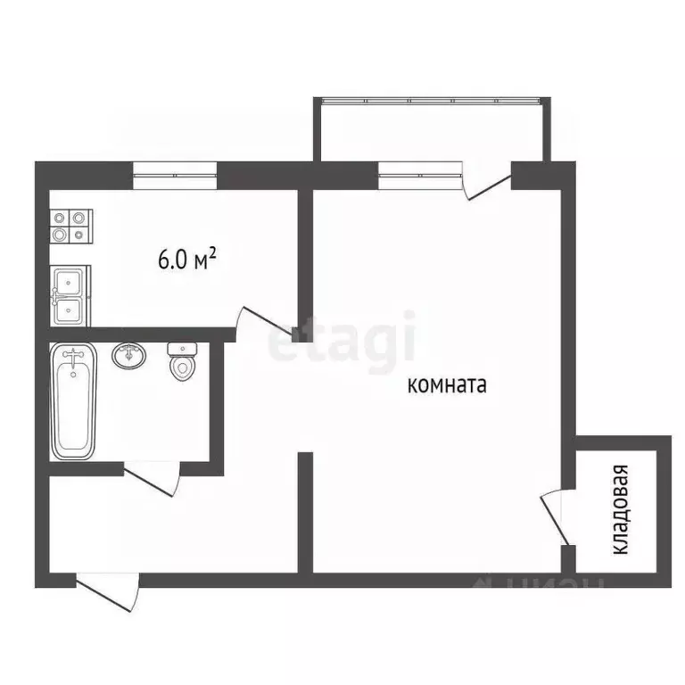 1-к кв. Владимирская область, Муром Московская ул., 109 (30.6 м) - Фото 1