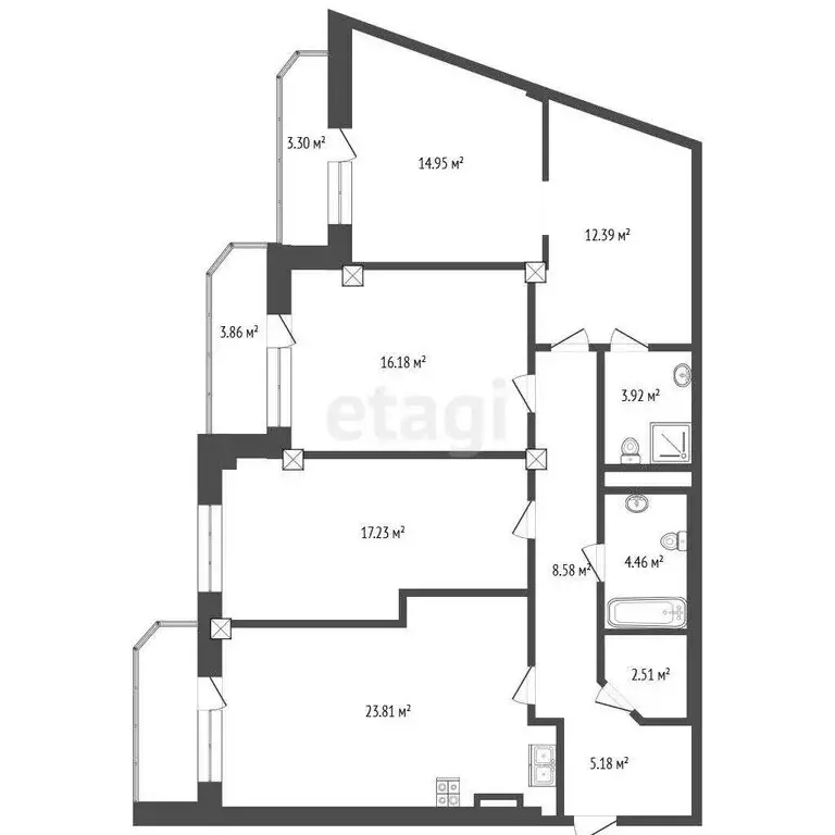 3-комнатная квартира: Тюмень, Харьковская улица, 59/4 (110.4 м) - Фото 0