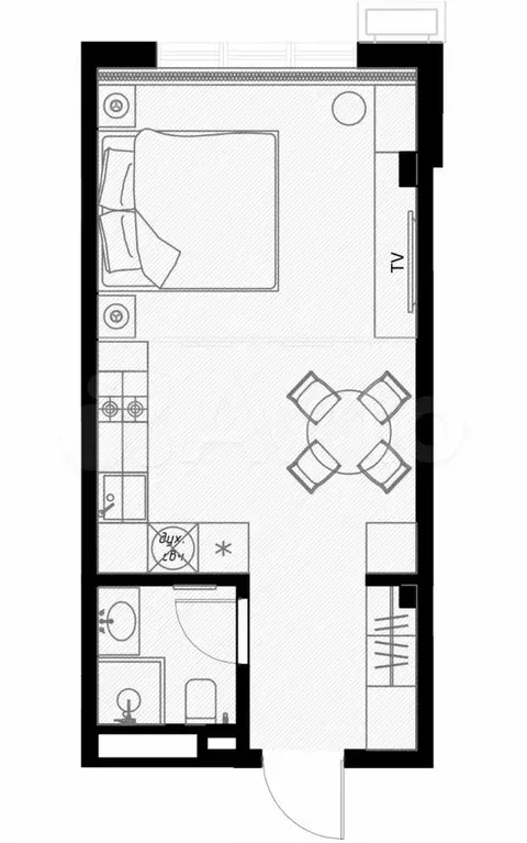 Квартира-студия, 29,8 м, 7/7 эт. - Фото 1