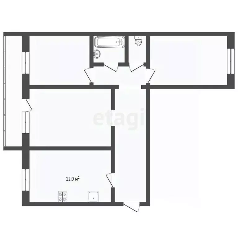 3-к кв. Тюменская область, Тюменский муниципальный округ, с. Каскара ... - Фото 2