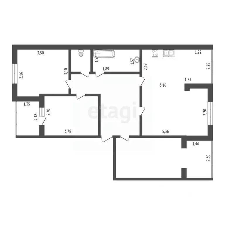 4-к кв. Крым, Симферополь ул. Ковыльная (80.0 м) - Фото 1