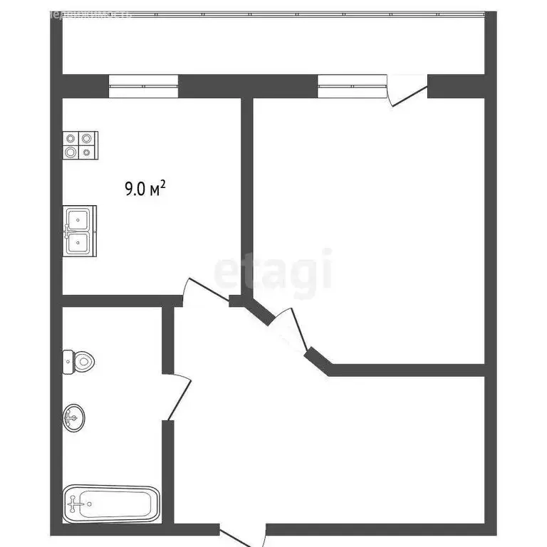 1-комнатная квартира: Абакан, улица Авиаторов, 6А (40.7 м) - Фото 1