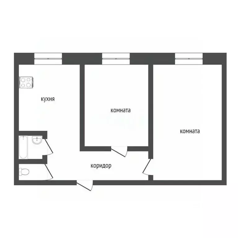 2-к кв. Курганская область, Курган Заозерный жилрайон, 2-й мкр, 23 ... - Фото 2