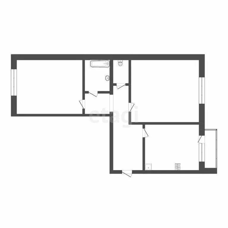 2-комнатная квартира: Саранск, улица Богдана Хмельницкого, 66 (45.5 м) - Фото 1