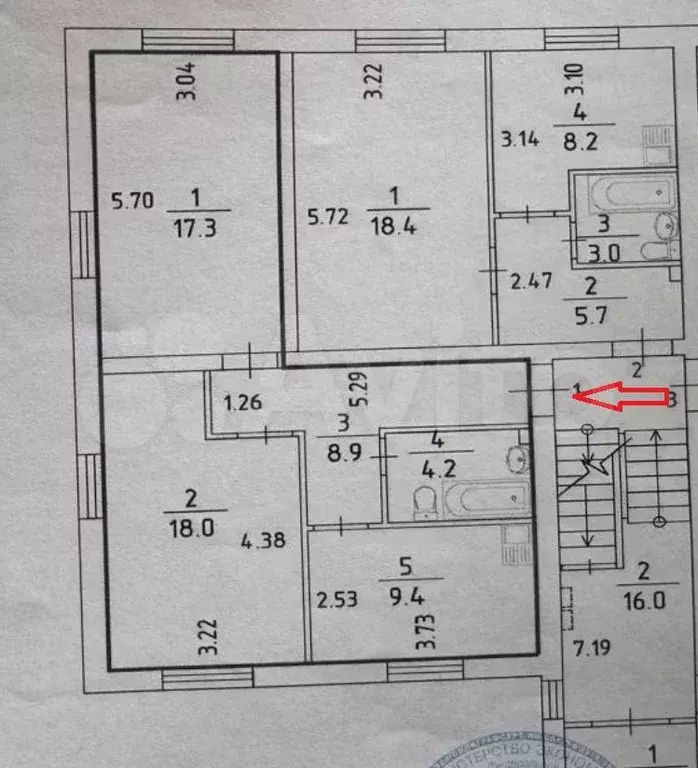 2-к. квартира, 57,8 м, 1/3 эт. - Фото 0
