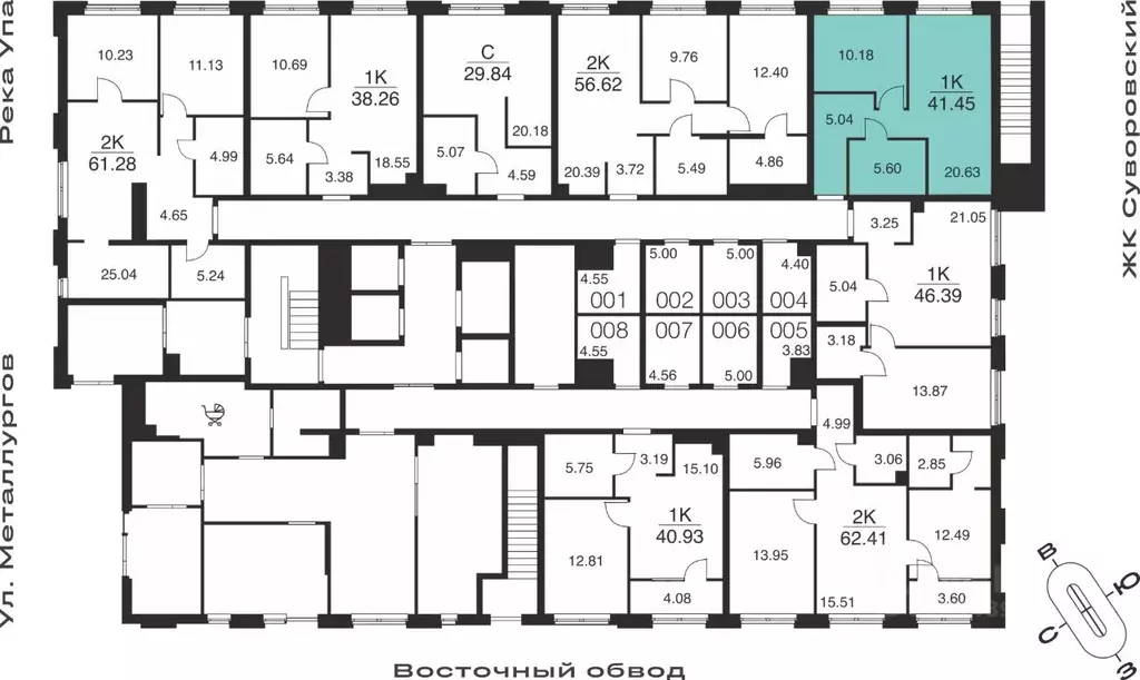 1-к кв. Тульская область, Тула Парк Патриот жилой комплекс (41.45 м) - Фото 2