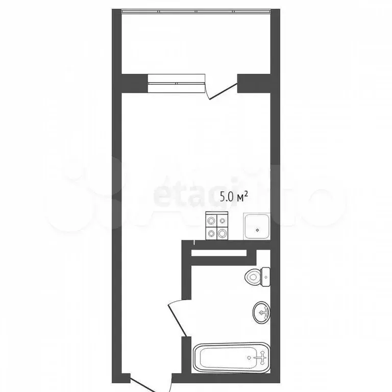 Квартира-студия, 27,1 м, 9/15 эт. - Фото 1