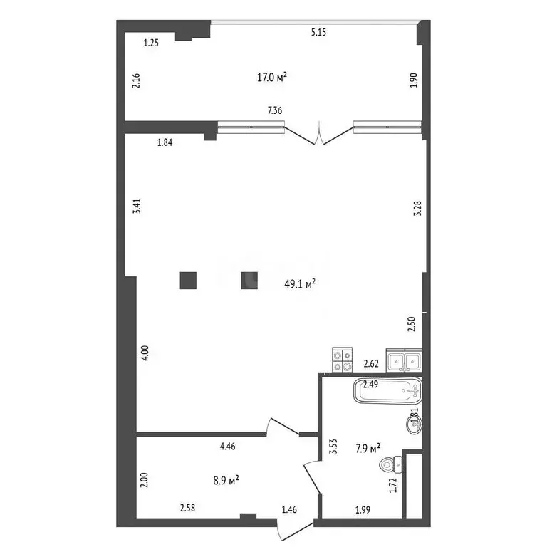 Квартира-студия: Севастополь, улица Пляж Омега, 24 (83 м) - Фото 1