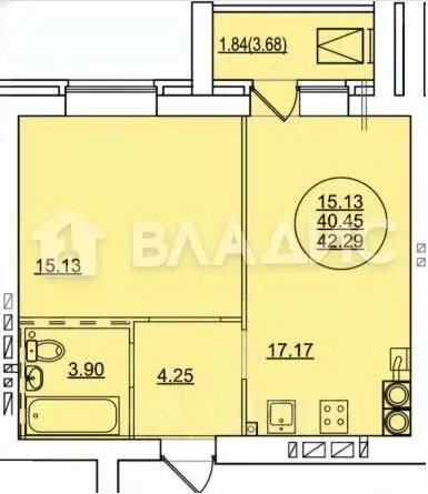 1-к кв. Марий Эл, Йошкар-Ола ул. Карла Либкнехта, 100 (42.29 м) - Фото 2