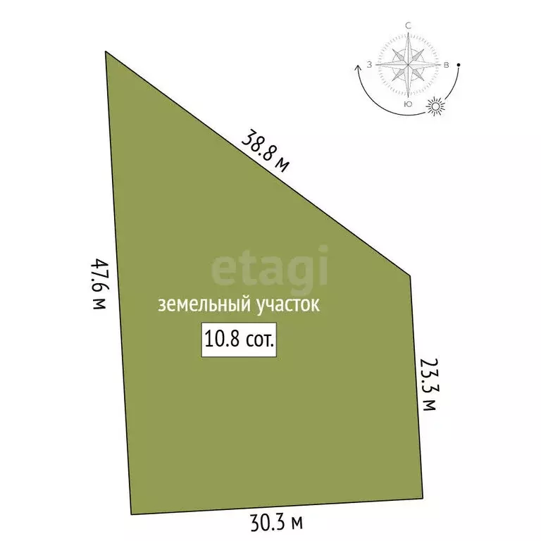 Участок в село Русско-Высоцкое, Яблоневый переулок (10 м) - Фото 1