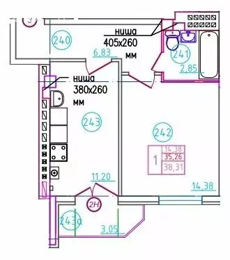 1-комнатная квартира: Шахты, переулок Бродского, 10 (36.56 м) - Фото 0