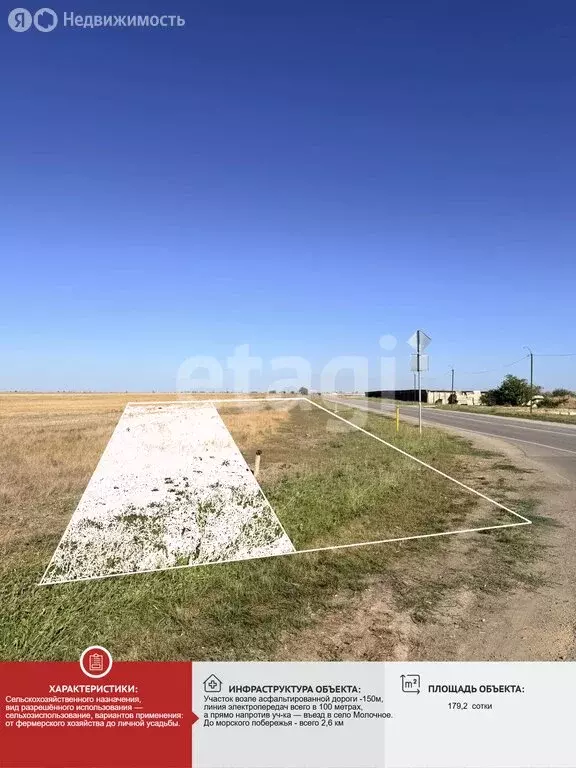 Участок в Сакский район, село Молочное (179.2 м) - Фото 2