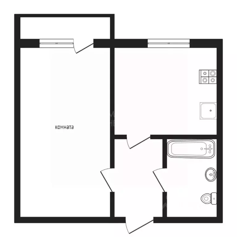 1-к кв. Тюменская область, Тюмень Народная ул., 8 (33.4 м) - Фото 2