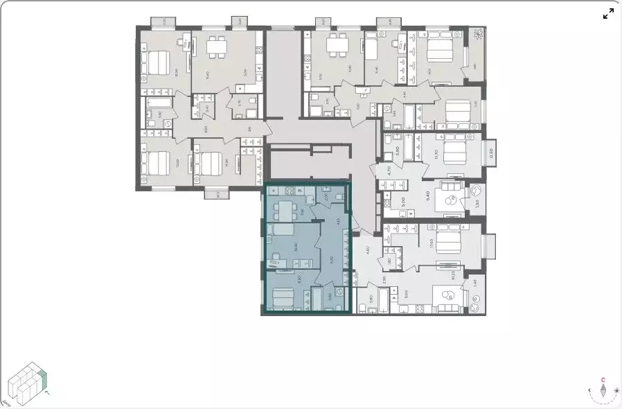 2-комнатная квартира: село Перхушково, микрорайон Равновесие, 5 (44.5 ... - Фото 2