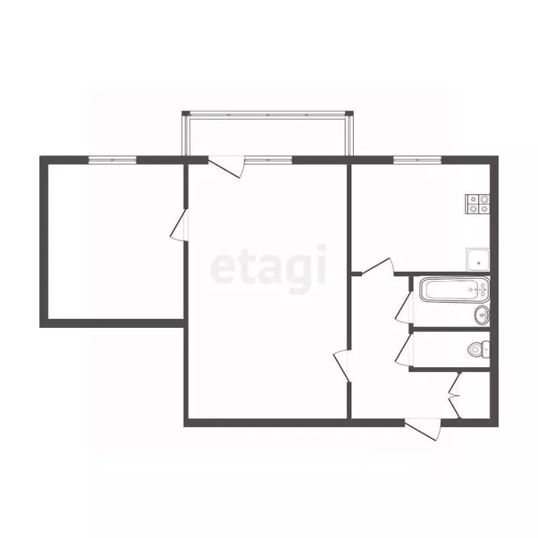 2-к кв. Тульская область, Тула Новомосковская ул., 19 (40.0 м) - Фото 1