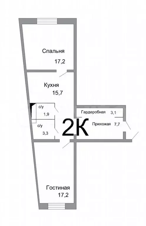 2-к. квартира, 65,9 м, 14/16 эт. - Фото 1