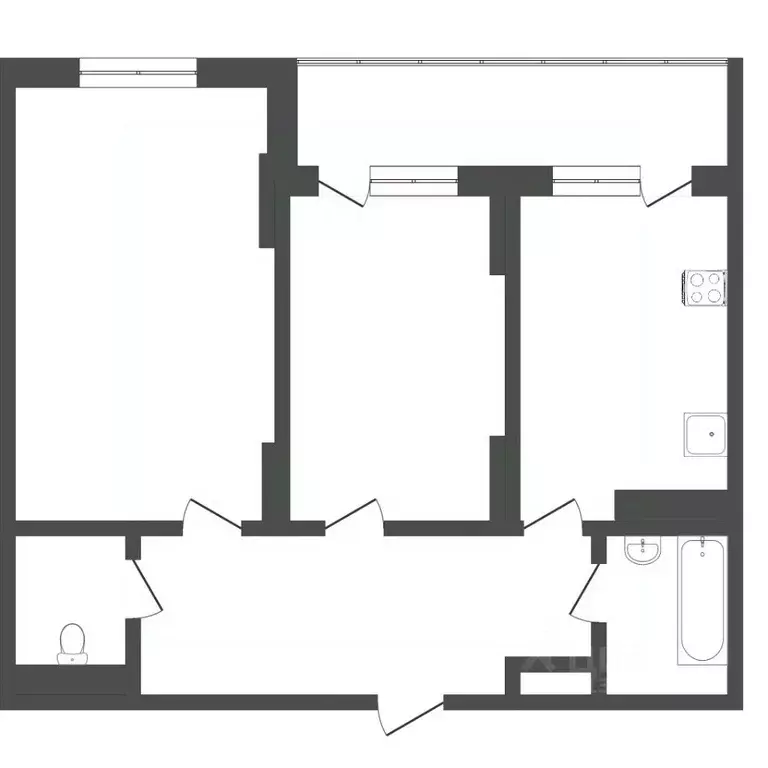 2-к кв. Тюменская область, Тюмень ул. Малыгина, 90 (75.0 м) - Фото 0