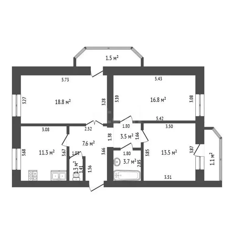 3-комнатная квартира: Саранск, улица Девятаева, 6 (76.5 м) - Фото 1