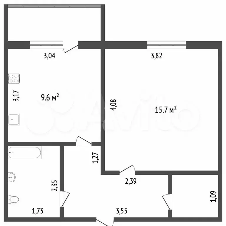 1-к. квартира, 38 м, 3/9 эт. - Фото 0