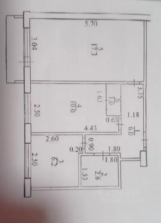 2-к кв. Башкортостан, Салават ул. Калинина, 58 (43.0 м) - Фото 0