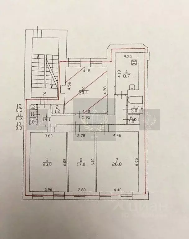 Комната Санкт-Петербург пер. Пирогова, 14 (20.0 м) - Фото 2