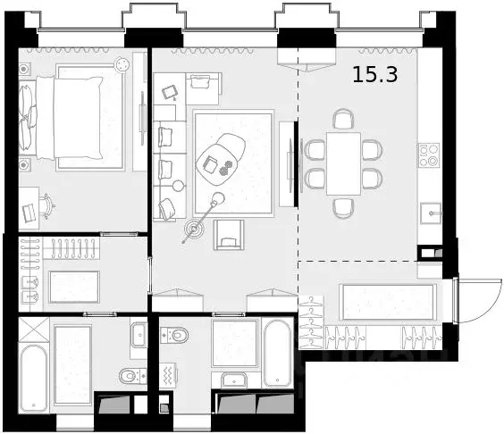 2-к кв. Москва ул. Демьяна Бедного, 24С8 (77.5 м) - Фото 0