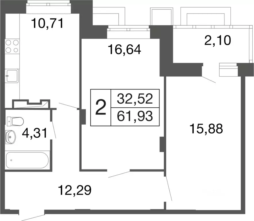 2-к кв. Московская область, Апрелевка Наро-Фоминский городской округ, ... - Фото 1