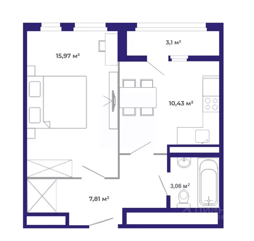 1-к кв. Иркутская область, Иркутский муниципальный округ, Маркова рп, ... - Фото 1