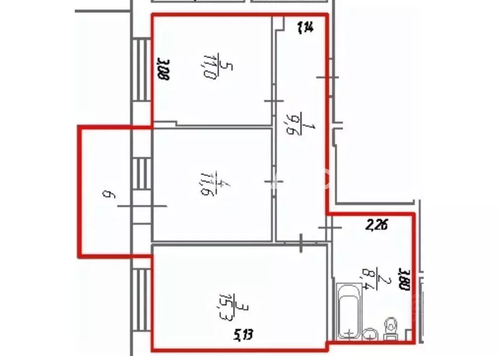 2-к кв. Иркутская область, Иркутск ул. Александра Невского, 48А (60.0 ... - Фото 2