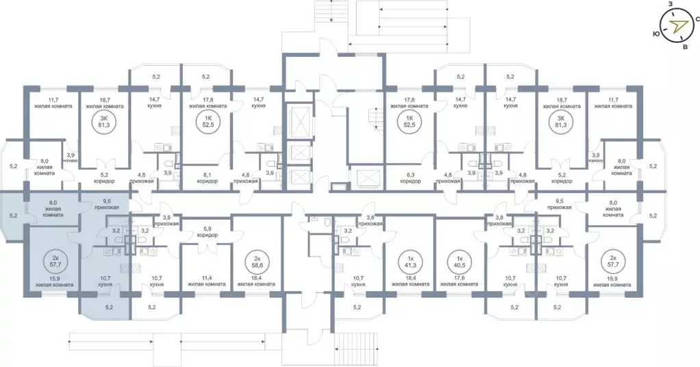2-к кв. Ханты-Мансийский АО, Сургут тракт Югорский, 52/2 (57.7 м) - Фото 2
