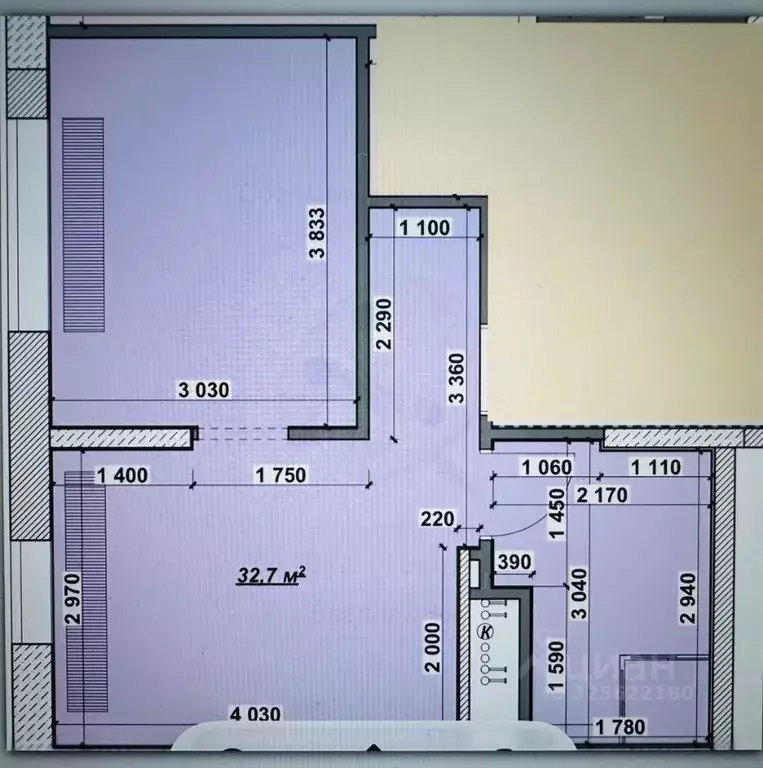1-к кв. Москва Долгопрудненское ш., 3А (32.7 м) - Фото 1