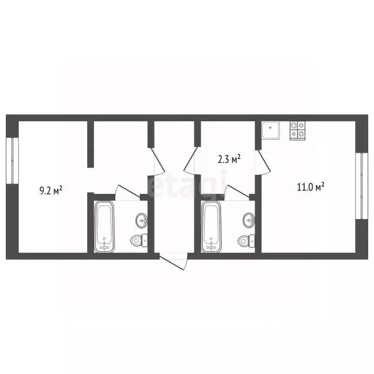 1-к кв. Крым, Ялта ул. Горького, 21 (23.0 м) - Фото 1