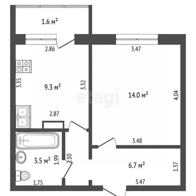 1-к кв. Мордовия, Саранск ул. Тани Бибиной, 9/2 (33.0 м) - Фото 1